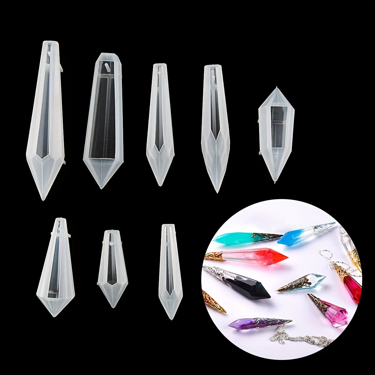 15pcs Resin Pendant Silicone Molds For DIY Jewelry Making