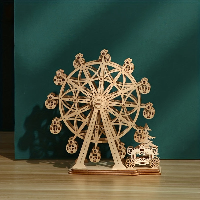 DIY Ferris Wheel Wooden Toy Music Box Children Birthday Gift