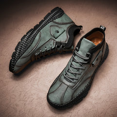 Men Stitch Pointed Leather Boots Formal Dress Shoes For Party