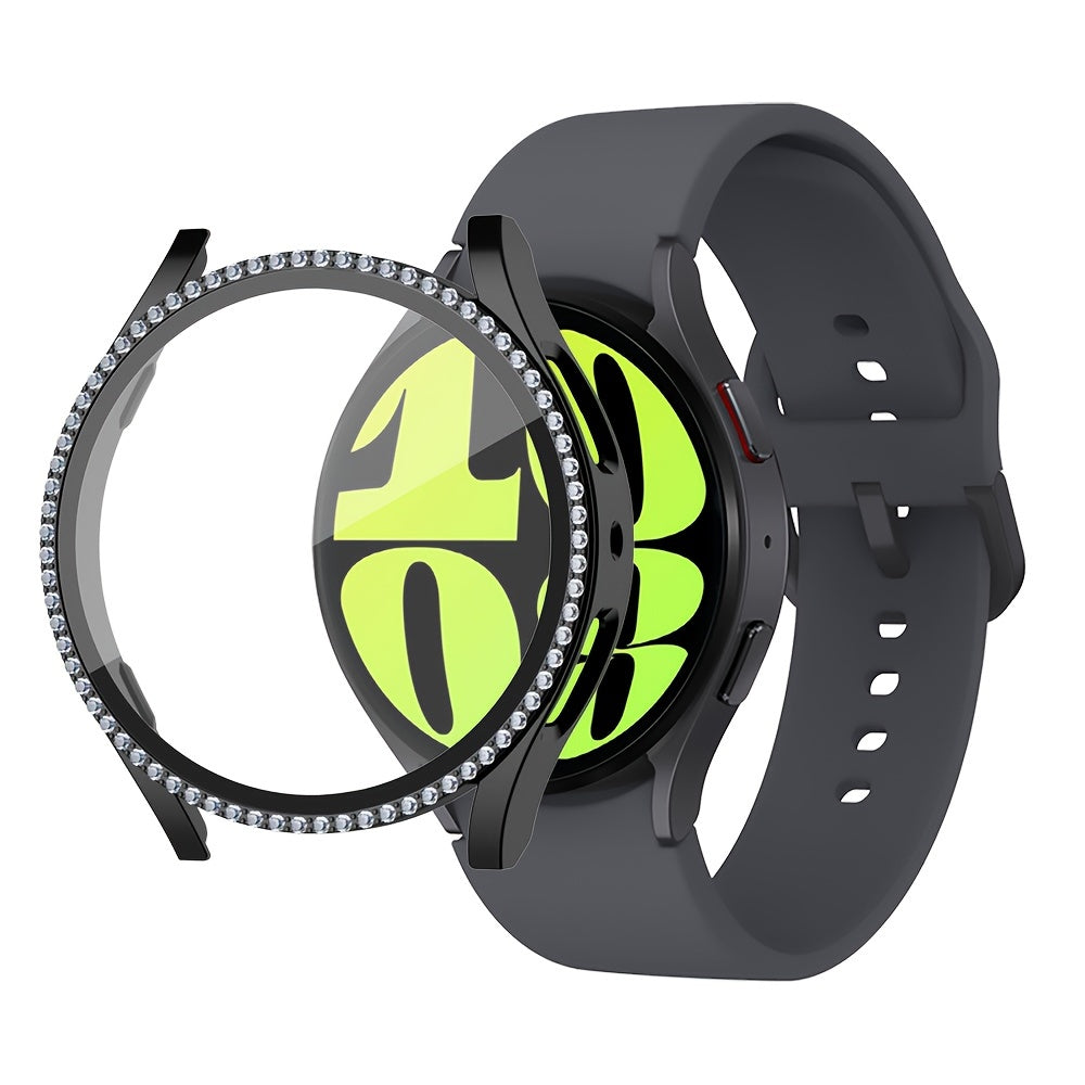 Galaxy Watch 6 40mm 44mm Rhinestone Case Bling Bumper Screen Protector Cover