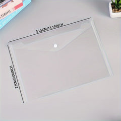 A4 Transparent Button File Bag Waterproof Plastic Thickened Office Bag