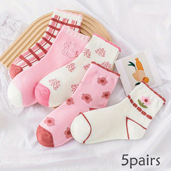 5 Pairs Lace Princess Socks for Baby Girls Spring Autumn Winter