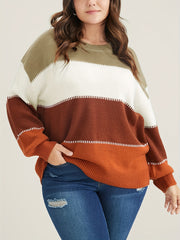 Colorblock Drop Shoulder Sweater