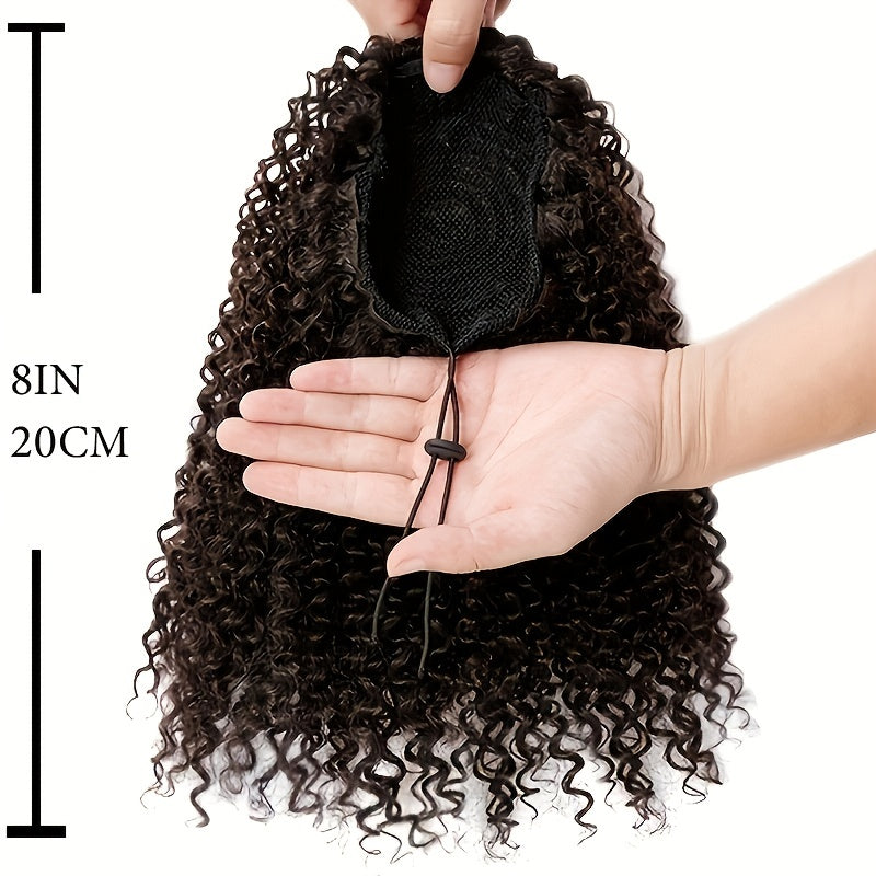 Kinky Curly Hair Extensions Drawstring Ponytail