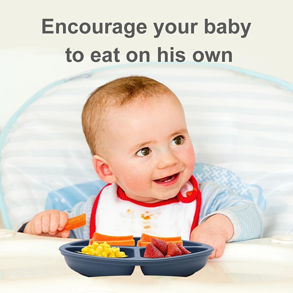 Safe Soft Silicone Baby Toddler Plate Dishwasher & Microwave Safe