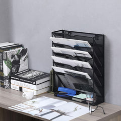 5-Layer Wall-Mounted File Rack Mail Rack Organizer