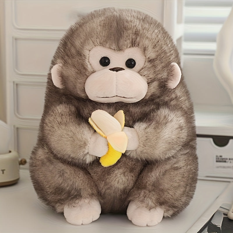 Soft Plush Monkey Toy with Banana Stuffed Animal