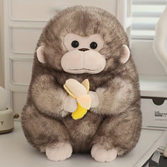 Soft Plush Monkey Toy with Banana Stuffed Animal