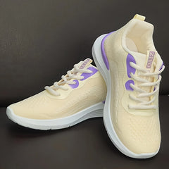 Women's Breathable Knit Sneakers Lace Up Outdoor Shoes Lightweight