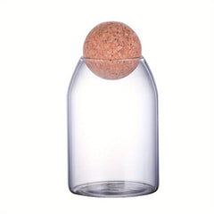 3pcs Clear Glass Storage Jar with Cork Lid, Airtight Canister Set