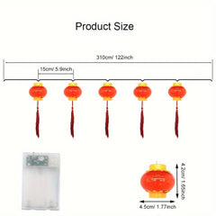 Chinese Style Red Lanterns String Lights 20LED - Party Decor