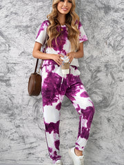 Women's Plus Size Tie Dye Top & Joggers Set