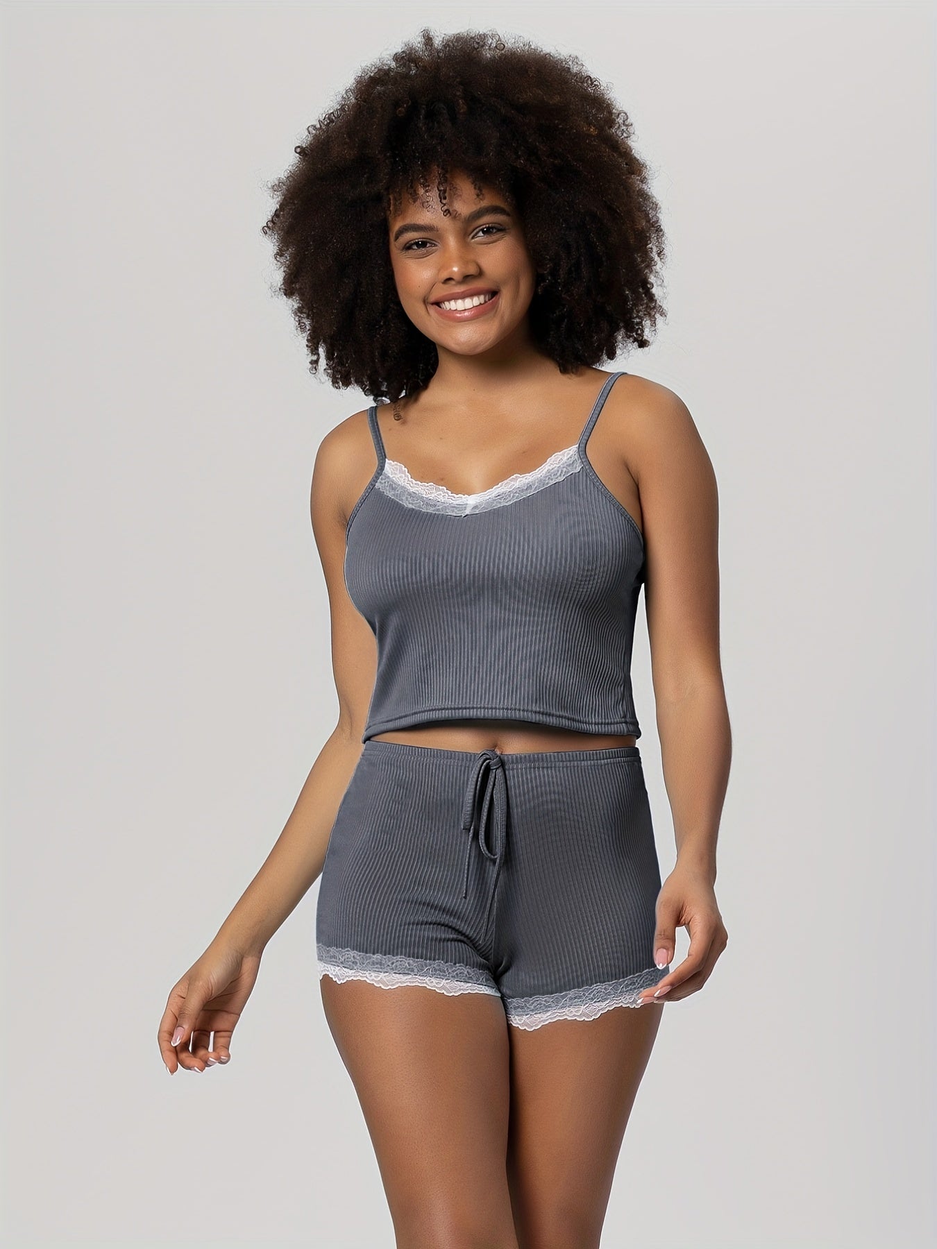 Lace Pajama Set Cami Top & Shorts Women's Sleepwear