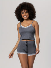 Lace Pajama Set Cami Top & Shorts Women's Sleepwear