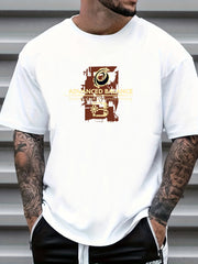 Retro Number Print Men's Crew Neck T-shirt