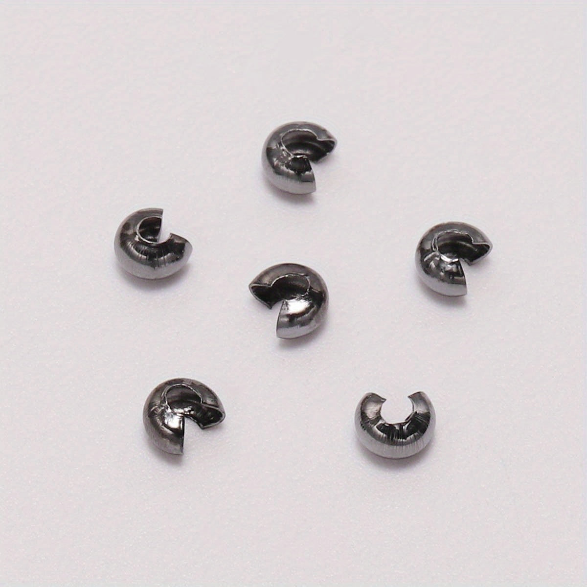 100Pcs 3mm 4mm Round Crimp End Beads Jewelry Making Findings