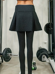 Sporty Skinny Leggings with Skirt