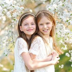 Faux Pearls Hair Hoop Princess Headwear Hair Accessories For Girls