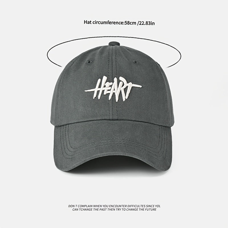 Heart Embroidery Baseball Cap Casual Sports Hat Adjustable Lightweight
