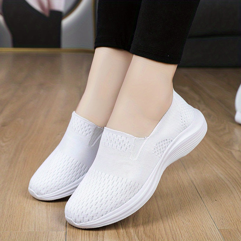 Women's Knit Slip On Sneakers Lightweight Running Shoes