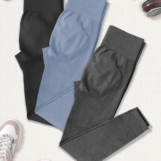3Pcs High Waist Seamless Yoga Pants Slim Fit Leggings