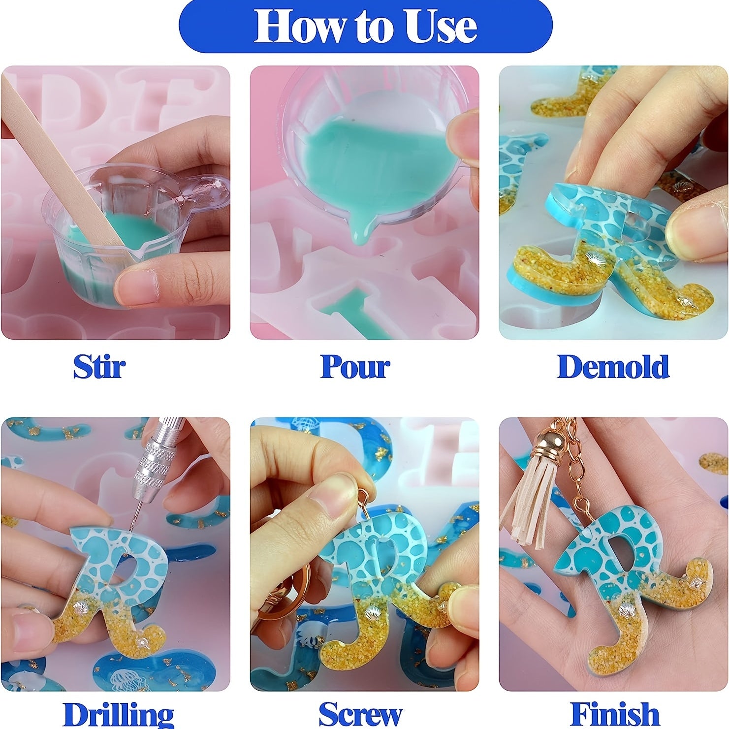 168Pcs Alphabet Resin Molds Kit Silicone Molds For Casting DIY Letter & Ornament