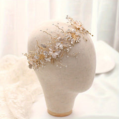 Bridal Floral Head Piece Rhinestone Headband Jewelry Hair Decoration