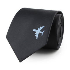 Men's Embroidered Airplane Necktie Tie Neckwear