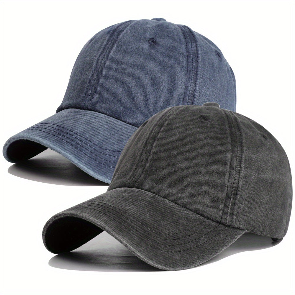 Vintage Washed Denim Baseball Cap Pink Sun Protection Hat