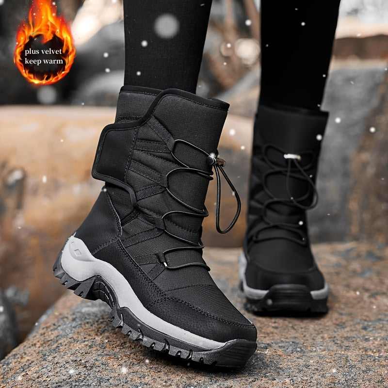 Women's Solid Outdoor Warm Snow Boots Walking Shoes Winter High Tube Boots