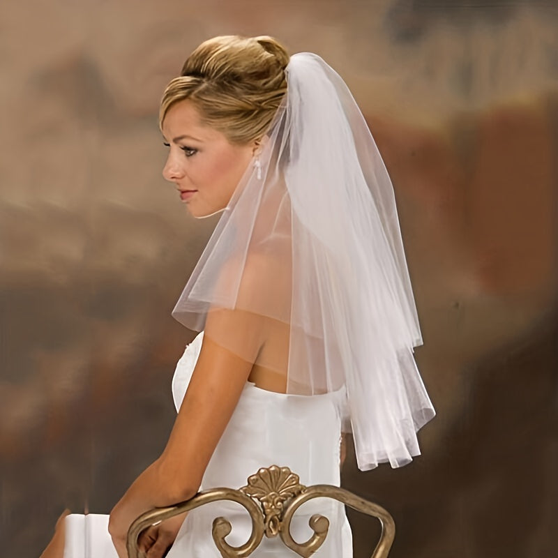 Baroque Wedding Veil 2 Tiers Bride Veil Long Veil Wedding Decal