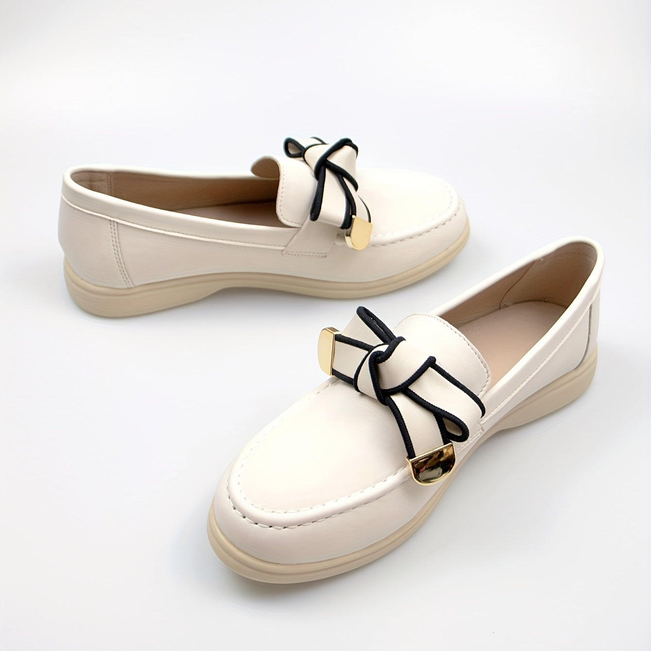 Bowknot Loafers Slip On Walking Shoes for Women
