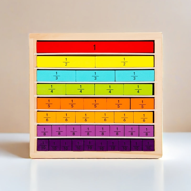 Wooden Fractions Toy Number Decomposition Puzzle Board for Kids