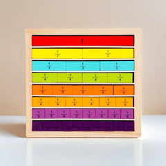 Wooden Fractions Toy Number Decomposition Puzzle Board for Kids