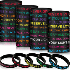 Inspirational Quotes Silicone Bracelet, Unisex Stretchy Sports Wristband