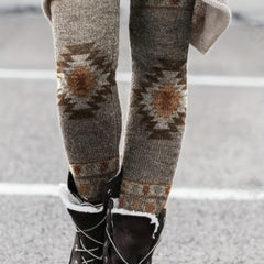 Western Ethnic Print Skinny Leggings High Waist Stretchy Leggings