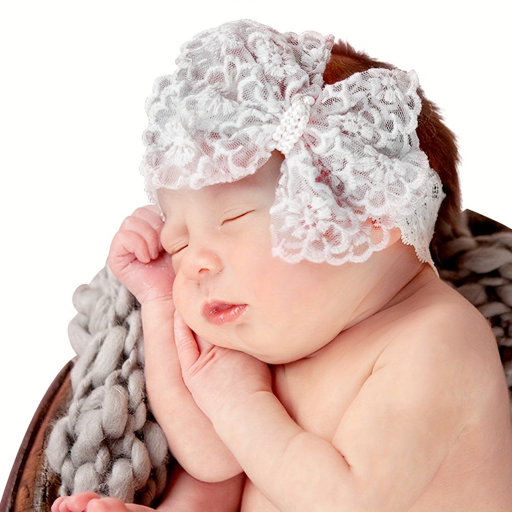 Lace Bow Headband for Newborn Girls - Cute Hair Accessory