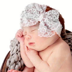 Lace Bow Headband for Newborn Girls - Cute Hair Accessory