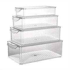 10pcs PET Refrigerator Storage Box Pantry Organization With Lids