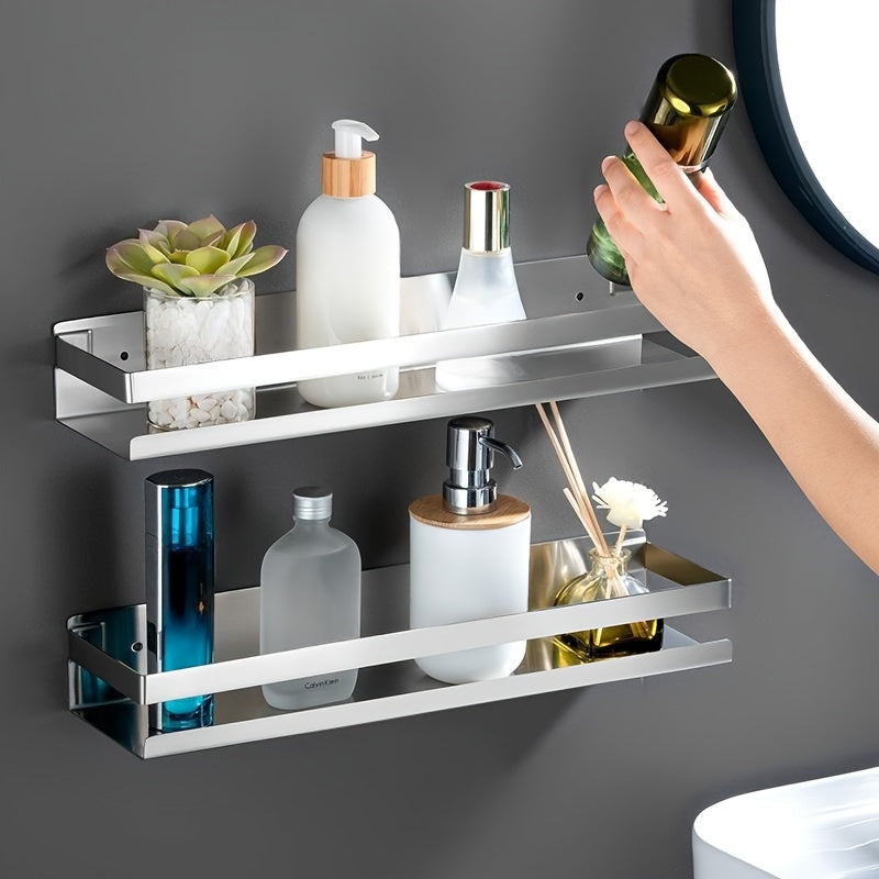 1pc Stainless Steel Storage Rack Thickened Kitchen Bathroom Organizer