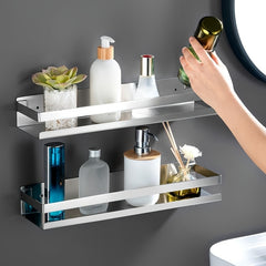 1pc Stainless Steel Storage Rack Thickened Kitchen Bathroom Organizer