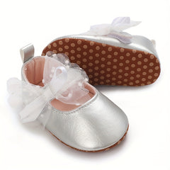 Bowknot High Heel Shoes For Baby Girls Lightweight Non Slip Soft Bottom Dress