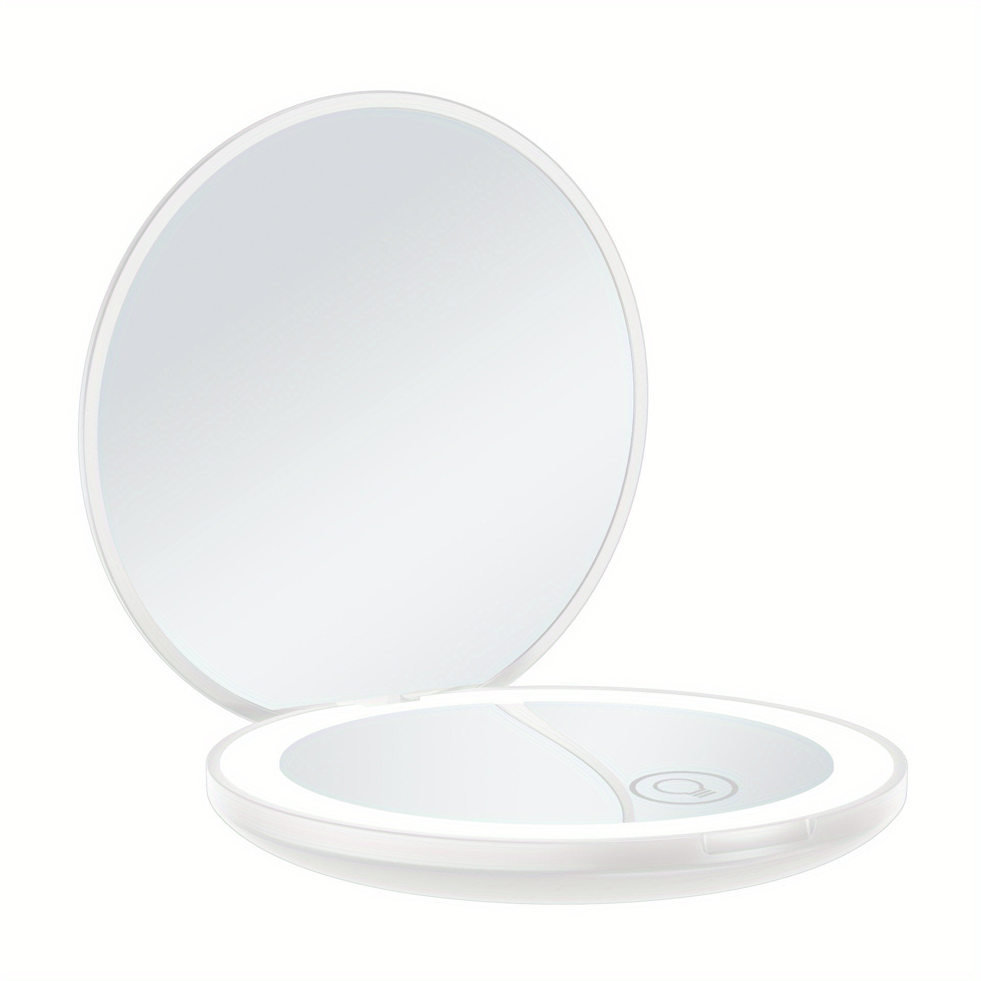 USB Rechargeable LED Compact Makeup Mirror with 1X 10X Magnification