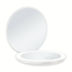 USB Rechargeable LED Compact Makeup Mirror with 1X 10X Magnification