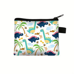 Dinosaur Pattern Coin Purse Card Case Key Storage Bag