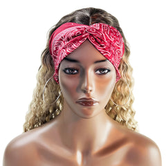 Paisley Boho Headband Wide Sweatbands Hair Accessories Stretch Headband