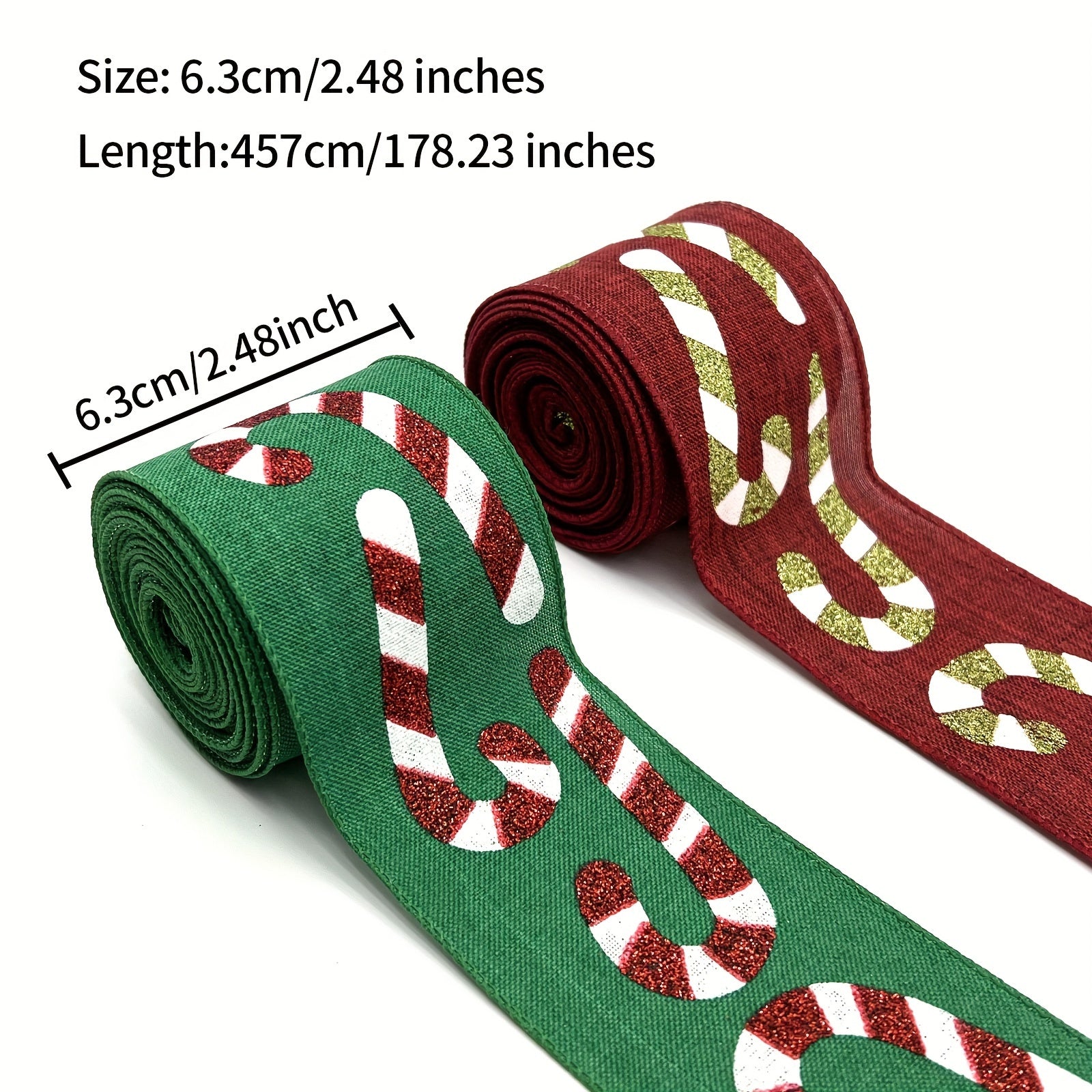 4.57m Christmas Ribbon Candy Mint Cane Ribbon Mint Ribbon DIY Craft Garland