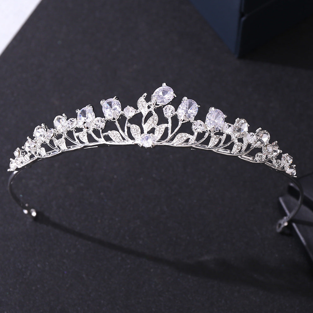 Zircon Golden Crown Hairband Headband Party Decorations Tiara