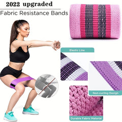 3pcs Resistance Bands Set for Legs and Butt Fabric Exercise Tension Loop Bands
