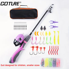 Kids' Fishing Pole Set Telescopic Rod 51in Lure & Reel Combo Kit
